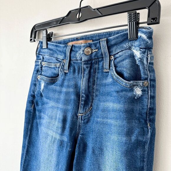 J Brand Mid Rise Capri Revoke Destructed Hem Jeans - Size 25 - Picture 7 of 9